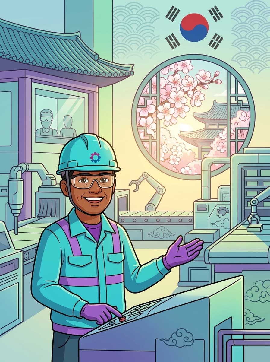 Sri Lankan EPS worker in a Korean factory